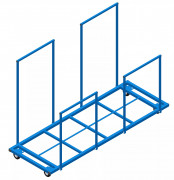 Chariot de transport vertical avec rambardes de maintien pour tapis - Dima