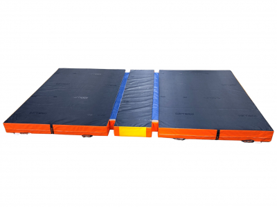 Matelas de réception pliable pour barres asymétriques- avec poignées de transport