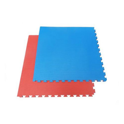 Tapis puzzle de Karaté, épaisseur 22 mm, bleu/rouge