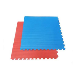 Tapis puzzle de Karaté, épaisseur 40 mm, bleu/rouge